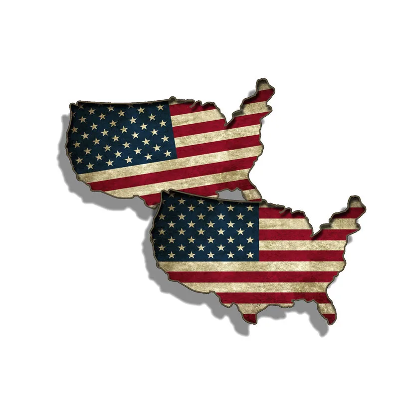 Aliauto 2 X Peraonslity سيارة ملصقات ريفي USA العلم غطاء الصفر الاكسسوارات PVC صائق لمرسيدس هوندا تويوتا فولكس فاجن ، 11 سنتيمتر * 7 سنتيمتر