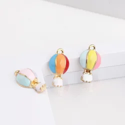 10pcs Jewelry DIY Accessories Alloy Hot Air Balloon Enamel Charms Pendants For Bracelet Earring Making Floating