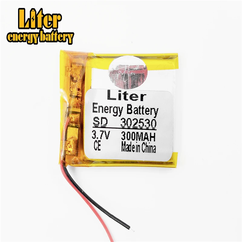 3.7V 300mAh 302530 Lithium Polymer Li-Po Rechargeable Battery power For Watch Mp3 MP4 MP5 GPS PDA bluetooth headset Electric Toy