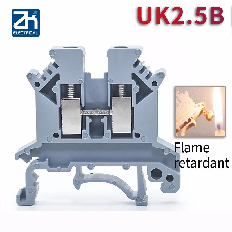 100pcs UK-2.5B Universal Panel Mount Phoenix Contact Screw Terminal Block UK2.5 Universal Din Rail Connector Conductor