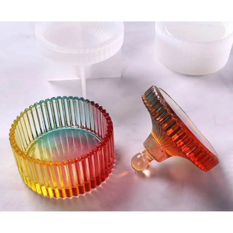 Scatola di immagazzinaggio dei gioielli della banda rotonda degli stampi epossidici di cristallo di DIY della muffa del Silicone che fa 203B