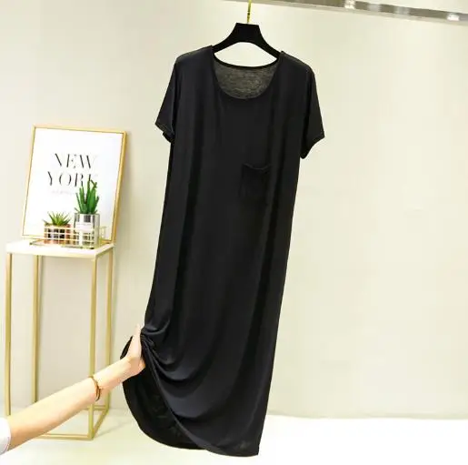 New spring summer night dress women short sleeve nightshirt modal cotton sleepwear nightgowns loose night gown female nightdress