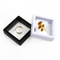 DIY Still Life Display Photo Frame PE Film Dustproof Exhibition Decoration Suspended Floating Ring Earrings Display Rack Case