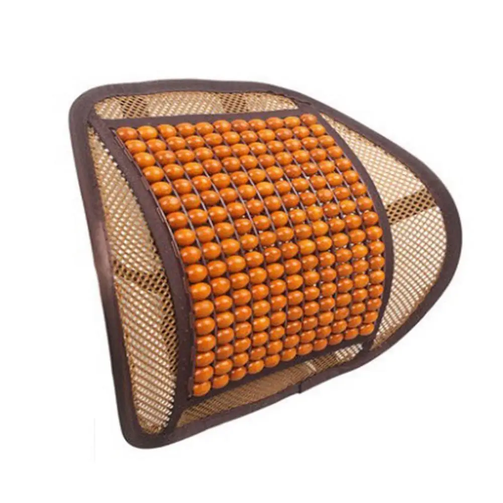 Car Waist Back Summer Seat Mesh Support Breathable comfortable Wood Beads Chair Support Backrest Office Waist Cushion