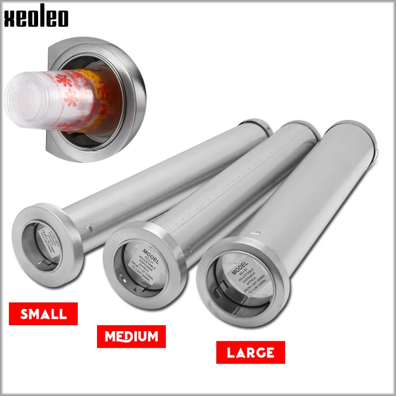 Xeoleo Bubble tea Cup dispenser 304# Stainless steel Coffee Cup Holder 69-79/79-89/89-99mm Automatic Disposable Cup dispenser