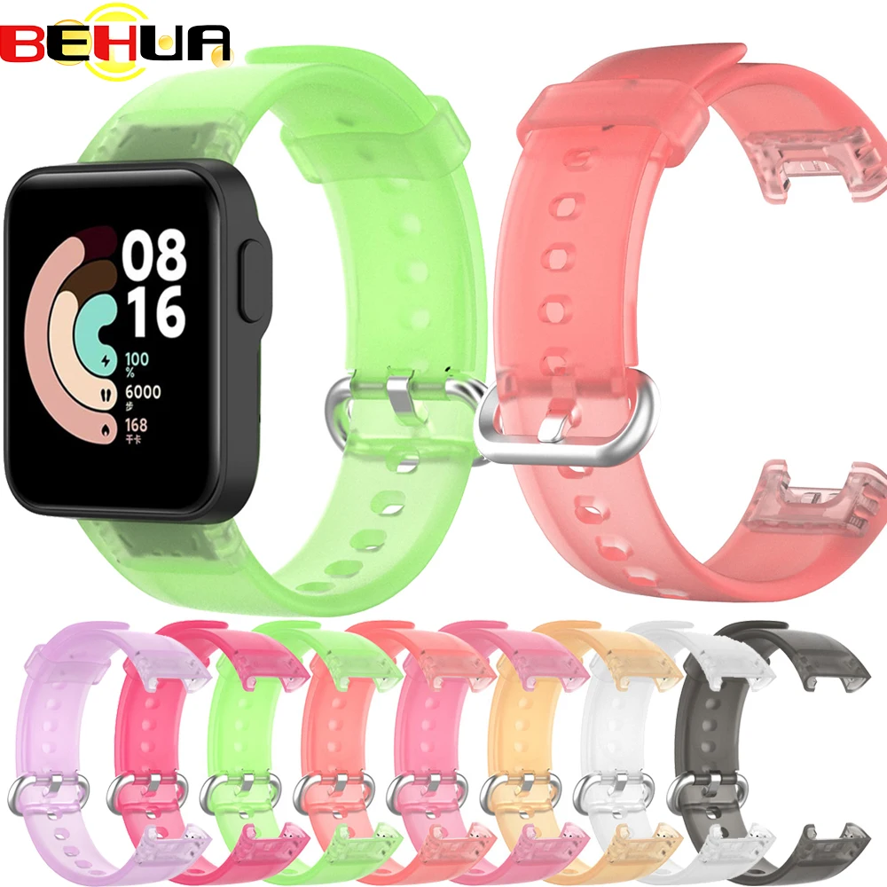 BEHUA Band Strap Replacement for Xiaomi MI Watch Lite Redmi Wristband Accessories Watchband Transparent Fashion Sport Correa