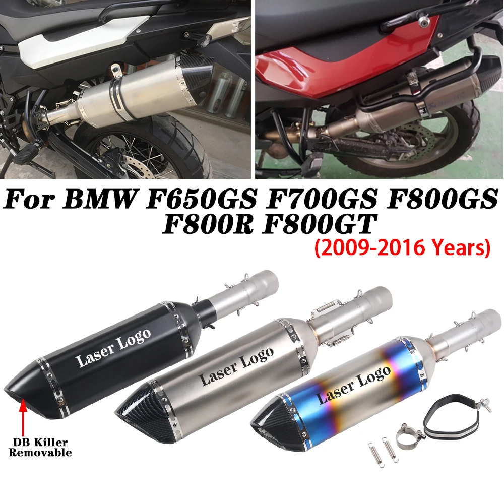 

Motorcycle Exhaust Slip on For BMW F650GS F700GS F800GS Escape Moto Modified Muffler With DB Killer Middle Link Pipe Connection