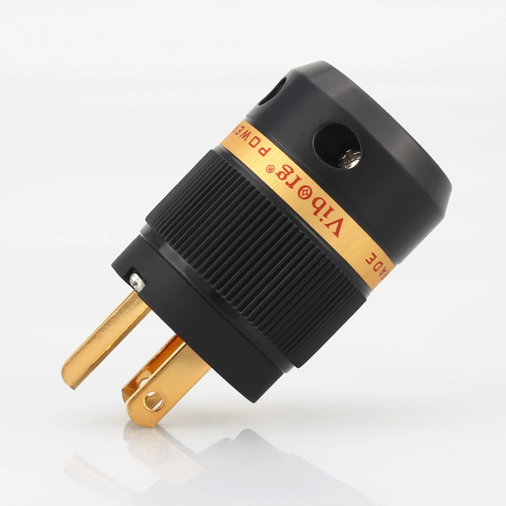 

viborg VM-501G+VF-501G Pure Red Copper 99.99% 4U gold plated US Plug power plug AC power cordfor HIif audio /Video