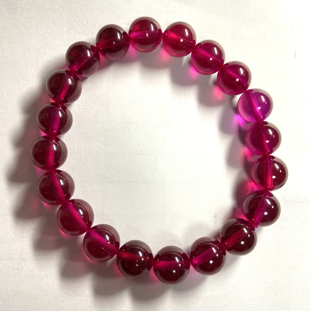 

Meisidian 6 8 10 12mm Synthetic Corundum Stone Round Ball With Hole Red Ruby Beads Bracelet Making