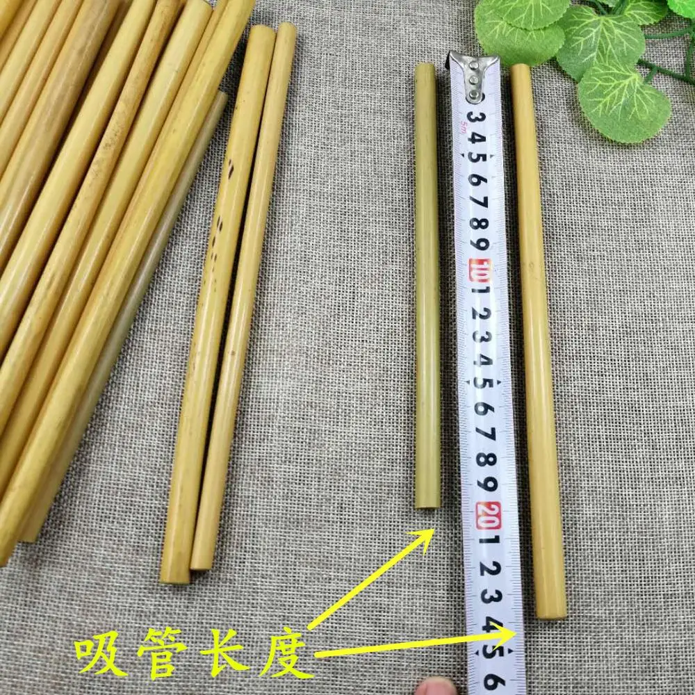 6PCS Natural Bamboo Straws Set Reusable Drinking Straws with free Clean Brush 8 or 9inches Choice Home Bar Drinkware Free Ship