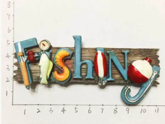 

3D Resin Travel Creative Letter FISHING Fridge Magnet Tourist Souvenir