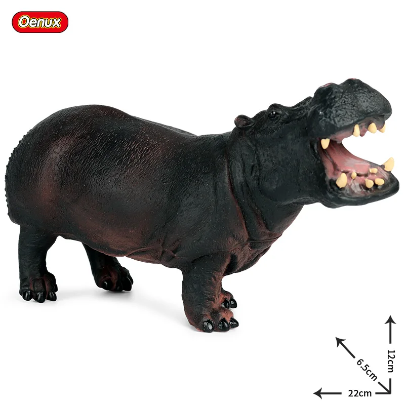 Oenux Simulation Zoo Wildlife Animals Soft PVC Lion Tiger Horse Bear Elephant Model Action Figure Educational Toy For Kids Gift