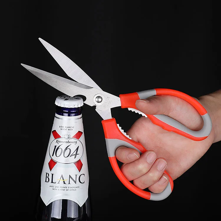 Multifunctional stainless steel household kitchen scissors chicken bone scissors barbecue strong kitchen scissors food scissors