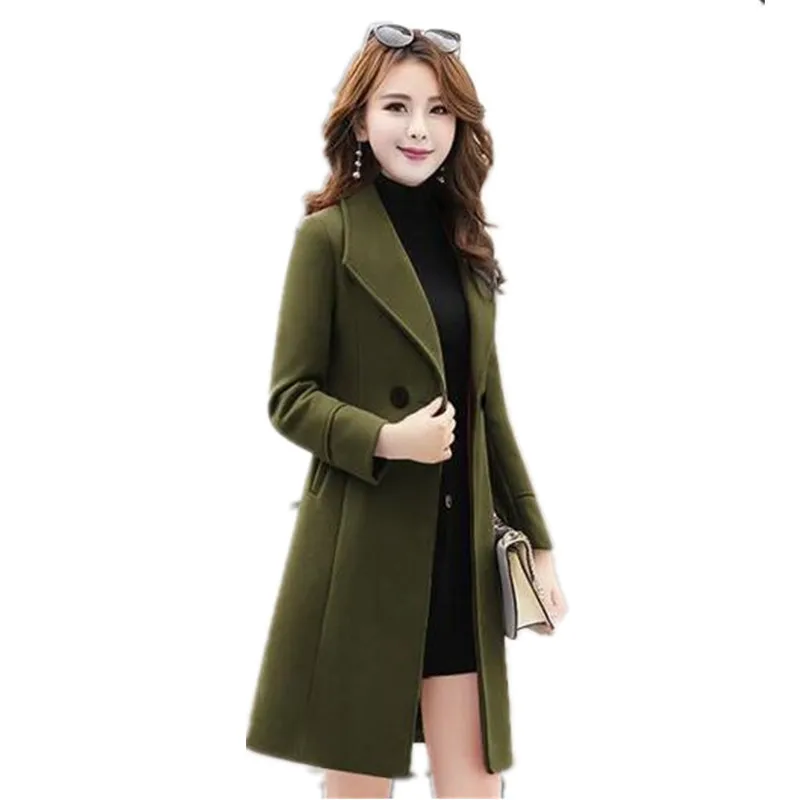 

UHYTGF Wool Coat for women Trending Products Elegant Woolen Jacket Women 2023 NEW Spring Autumn Clothing Windbreaker Coats 1470