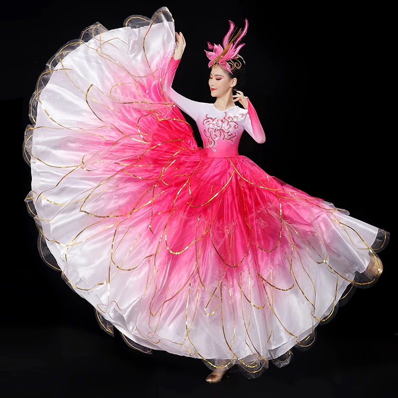 

Fairy Flamenco Dress Women Performance Costume Opening Dance Outfit Classical Dancewear Long Dress Designer Clothes DL8062