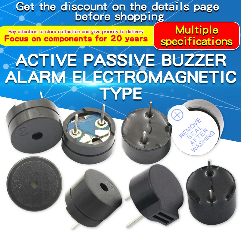 10PCS 3V 5V Active/Passive Buzzer Alarm Universal Buzzer SOT Plastic Tube Long Continous Beep Tone