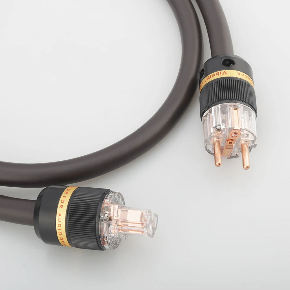 Viborg-cable de alimentación HiFi EU Schuko, alta gama, VP1606, OFC RISR, 6MM, cuadrado, con enchufe europeo