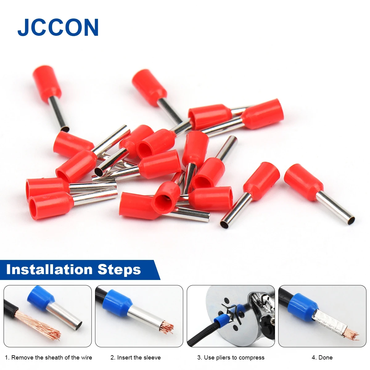 2120Pcs Cable Wire VE Style Connector Electrical Tube Terminals Pre-Insulated Crimping Sleeve Terminal Suit Assorted Kit