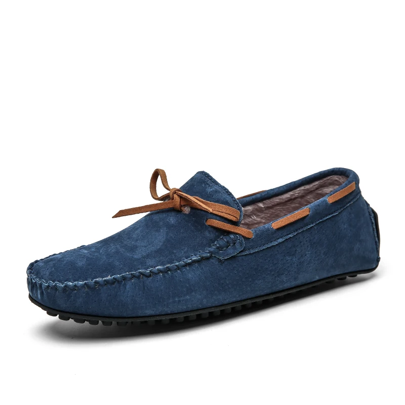 Large Plush Size 38-49 Plush Penny Loafers Men Casual Shoes Winter Suede Leather Fur Moccasins Slip on Flats Mens Driving Shoes