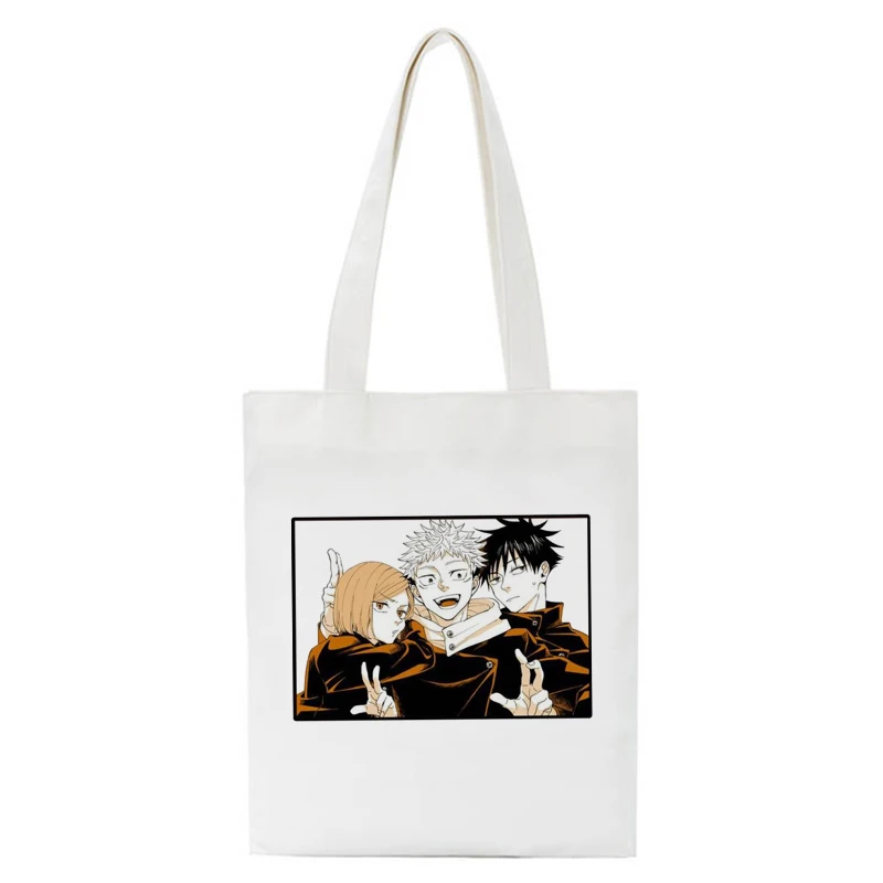 Jujutsu Kaisen Japanese Anime Print Cool Shopper Bag Shopper Black White Women Fashion shopper shoulder bags Tote bag,Drop Ship