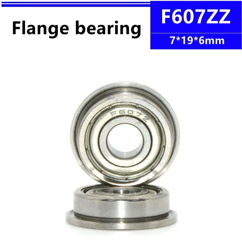 

50pcs/100pcs F607ZZ 7*19*6mm RF1970ZZ flange deep groove ball bearing 7x19x6mm F607Z Flanged bearing