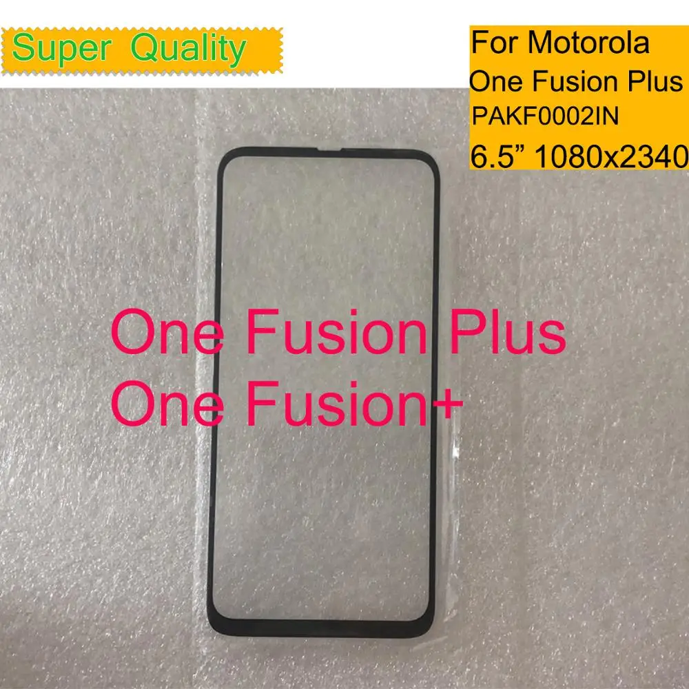 

10Pcs/Lot For Motorola Moto One Fusion Plus Touch Screen Front Outer Glass Panel Lens One Fusion+ PAKF0002IN LCD Front With OCA