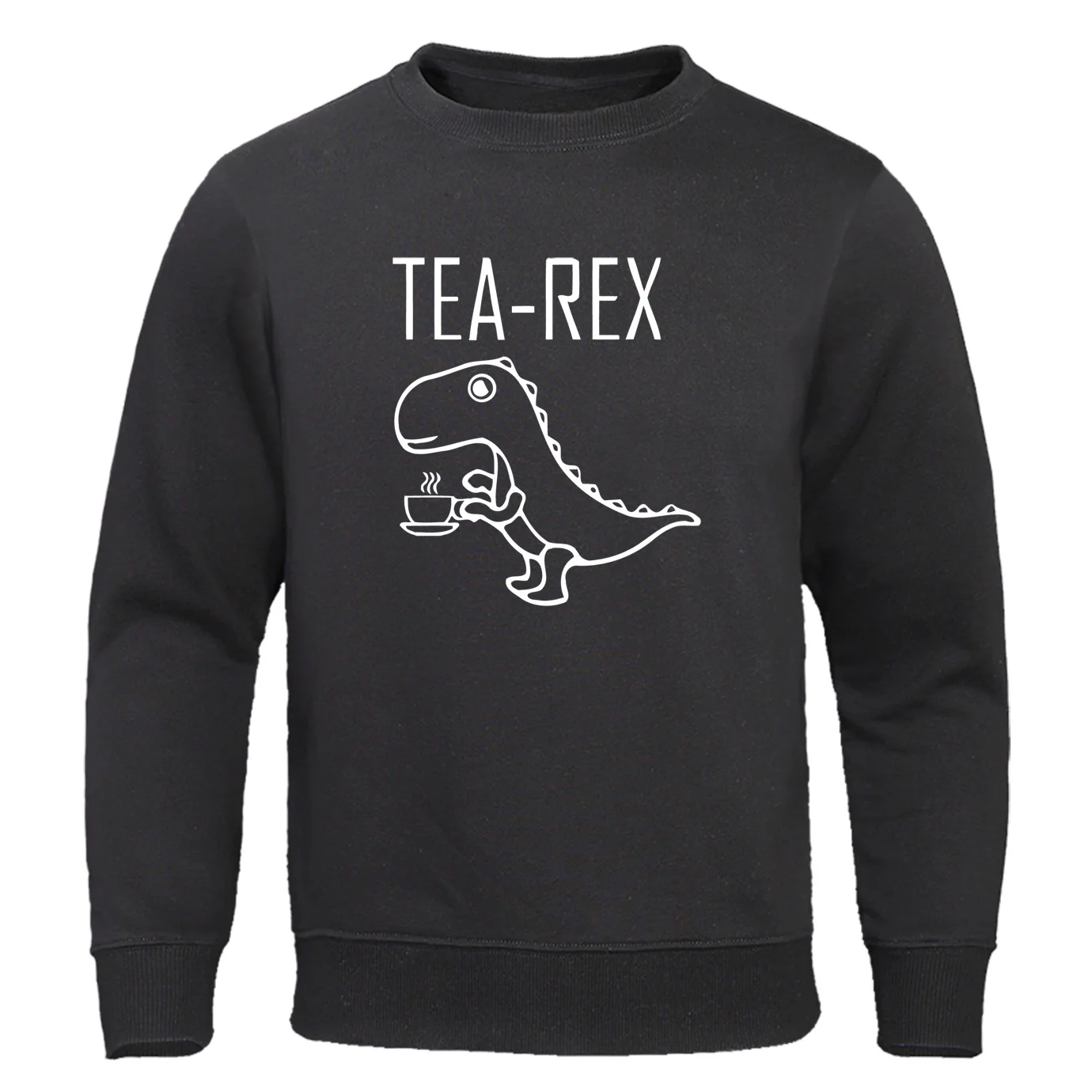 

Men's Hoodies Tea Rex Male Hoodie Sweatshirts funny dinosaur drink coffee Brand Pullover High Quality Autumn Winter Tracksuit