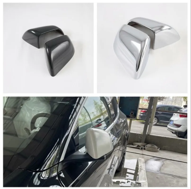 Tampa de fibra de carbono para espelho retrovisor de carro, tampa decorativa para tesla model y 2021