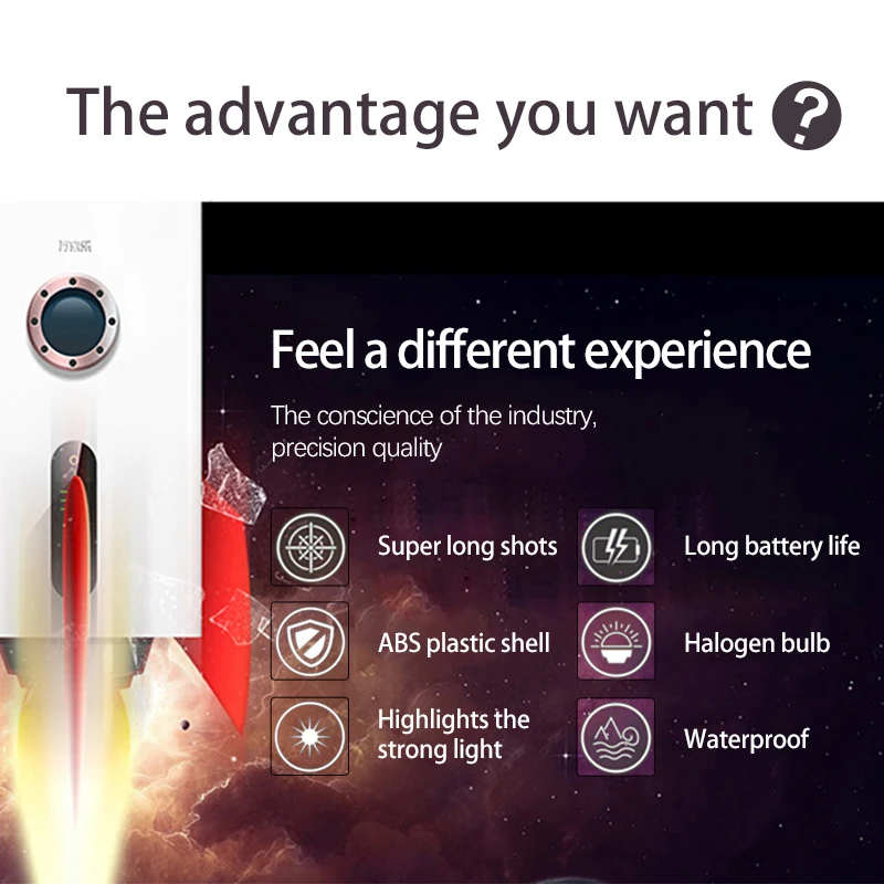 High Power 100W Halogen Searchlight Strong Light Long Shot 10000 Lumens 12V Flashlight Waterproof Hunting