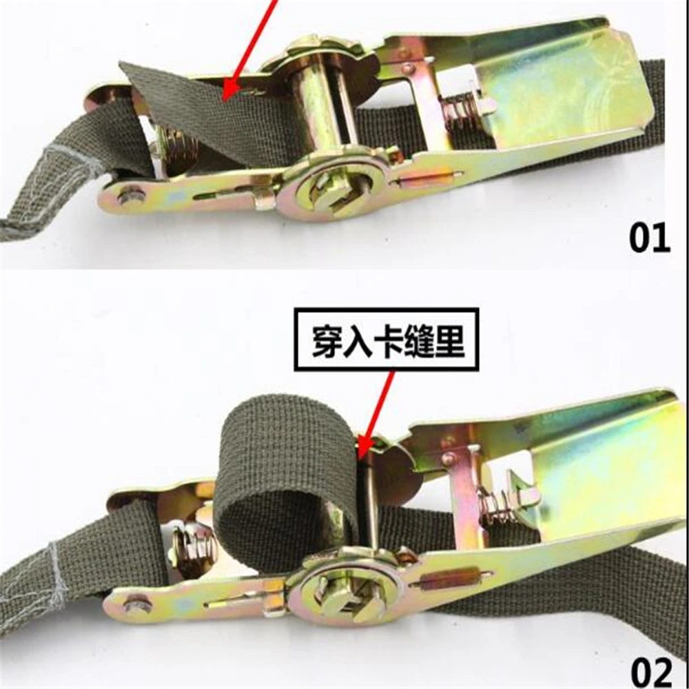 Tensor fora de estrada veículo catraca bundler bagagem fixa empacotado com tightener de carga 2.5cm 7 metros