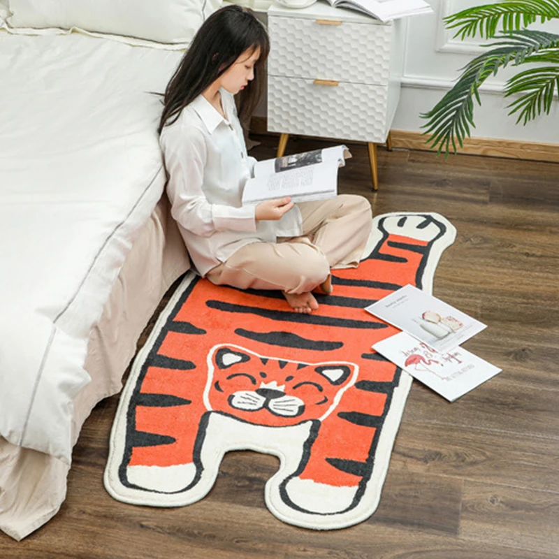 Bubble Kiss Cashmere Cartoon Home Irregular Shape Floor Mat Cute Children's Room Anti Slip Area Rugs Bedside Creativity Foot Pad