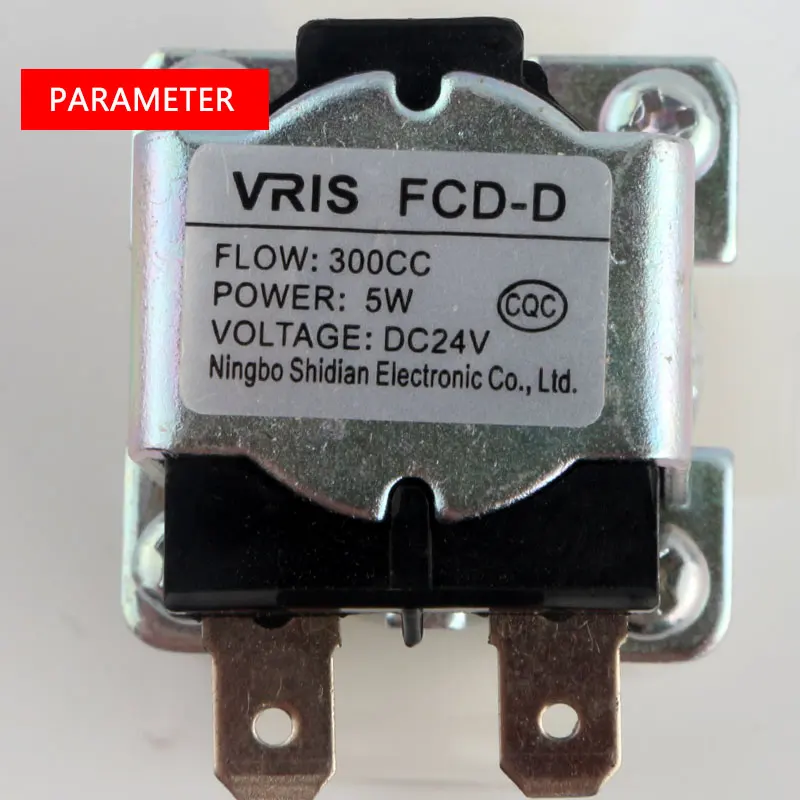Nội Bộ Ren 1/4 "DC24V Nước Thải Van Điện Từ 300cc Lưu Lượng Lọc Nước RO FCD-D Van Điện Từ Thường Đóng