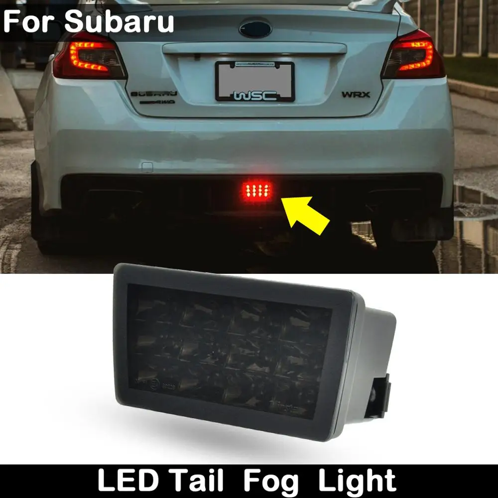 

For Subaru WRX/STI Impreza XV Crosstrek Smoked Lens Car LED Tail Rear Bumper Driving Fog Light