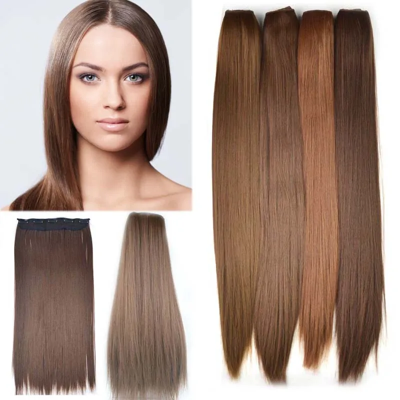 

Women One Piece Clip in Hair Extension Long Straight Synthetic Hairpiece Natural Look for Daily Party Wear Fashion Styling