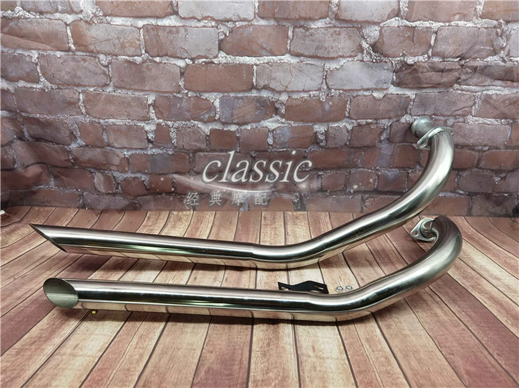 Slash Cut Drag Pipes Muffler Exhaust Full System+Silencers For Kawasaki VN 400 800 95 96 97 98 99 00 01 02 03 04 05 06 1995-2006