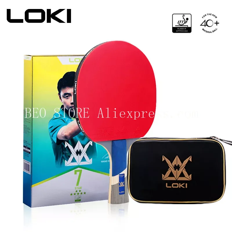 LOKI New 7 Star High Sticky Table Tennis Racket 5 ply Wood Blade PingPong Bat Pimples in Ping Pong Paddle