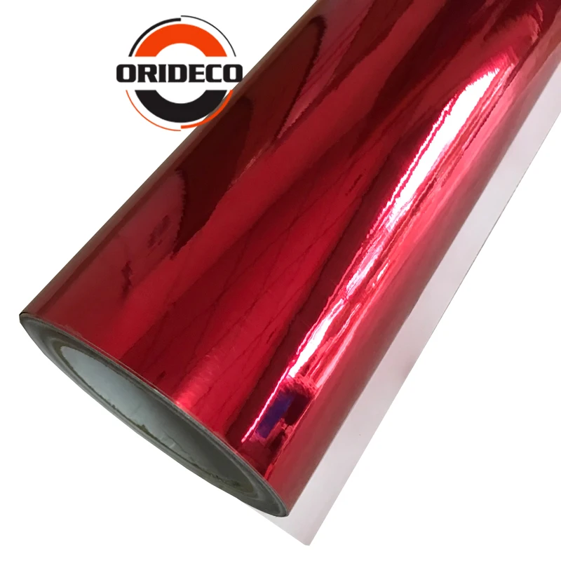 10/20/30/40/50*152CM High Stretchable Orange Chrome Air Bubble Free Mirror Vinyl Wrap Film Sticker Emblem Car Bike Motor Cover