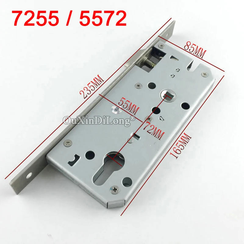 New 7255 / 5572 Square European Mortise Door Lock body Anti-theft Double Lock Tongue Gate Room Mute Door Lock body Repair Parts