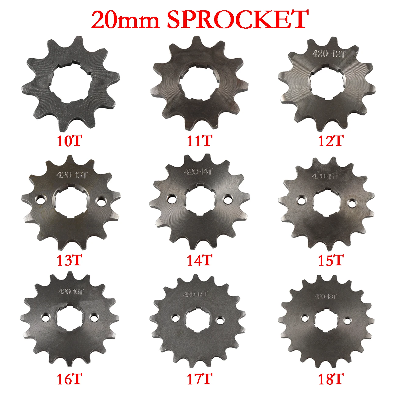 420 10T - 18T 17mm / 20mm Front Chain Sprocket Gear For Pit Dirt Bike ATV Lifan Loncin Jialing Zongshen Motorcycle