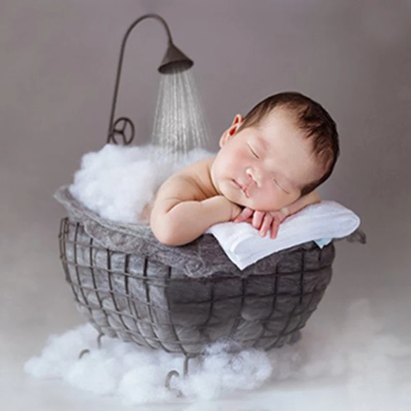 Newborn Photography Props Iron art Chair Bed Infant Baby Photography Prop Studio Posing Accessories Room Background Decoration