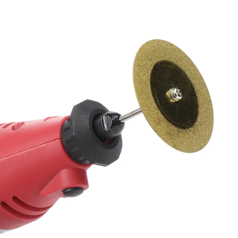 XCAN-Mini disco de corte de diamante con vástago, hoja de sierra Circular recubierta de Titanio, mandril de 3mm, 20/30/40/50mm, 1 Juego