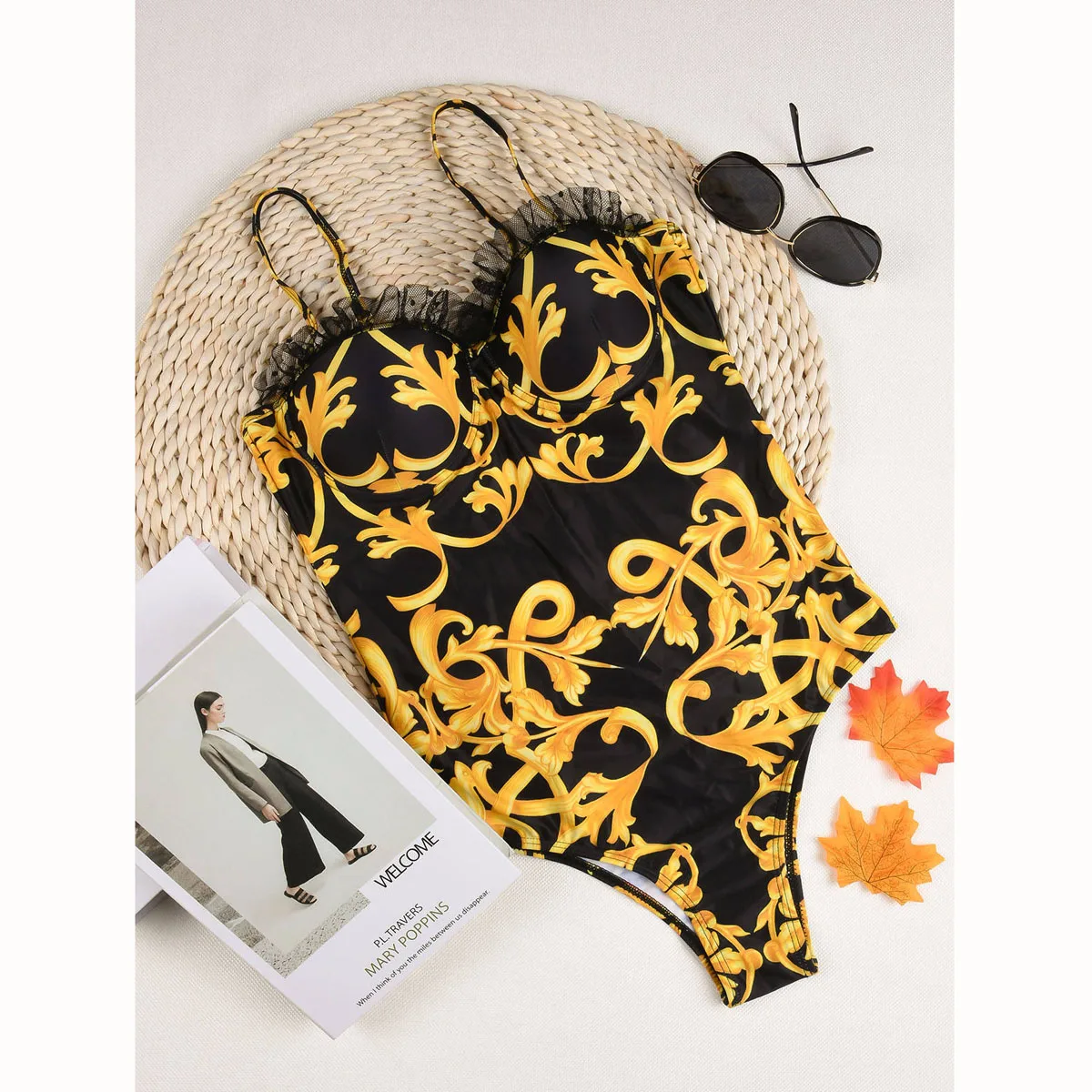 High Cut Swimwear Women 2024 Solid One Piece Swimsuit Female High Waist Monokini V-Neck Sexy Bathing Suit Swim Suit Black Red
