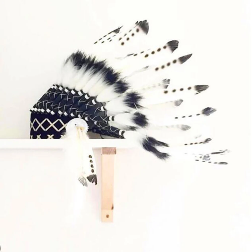 2020 Europe Fashion Indian Feather headdress Handmade feather headpiece headdress halloween Natural adjust feather hat costumes