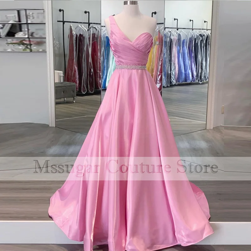 2021 novo estilo vestidos de festa do baile de formatura beading plissado um ombro vestidos de baile feito sob encomenda