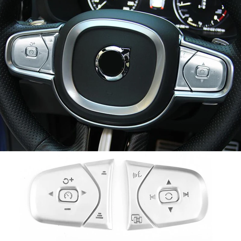 Steering Wheel Buttons Sequins Decoration Cover Trims for Volvo XC60 S90 XC90 S60 2016 2017 2018 2019 2020 2021 Car Styling