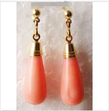 

Wholesale Good Beautiful real pink coral Earring Lovely Fine Nobility Lady's Women's Earrings