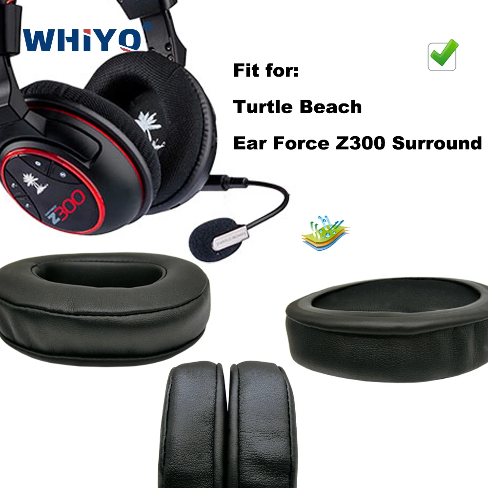 

Replacement Ear Pads for Turtle Beach Ear Force Z300 Surround Headset Parts Leather Cushion Velvet Earmuff Earphone Sleeve Cover