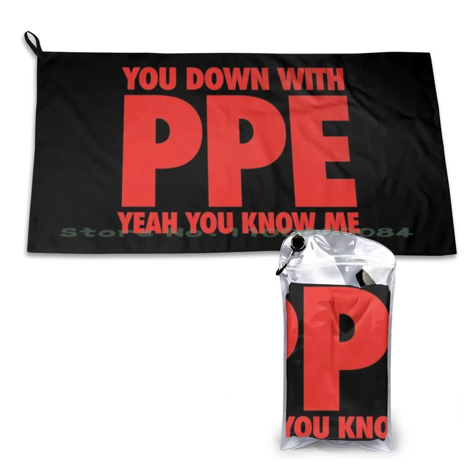 You Down With Ppe Yeah You Know Me | Red Orange Text Funny Quick Dry Towel Gym Sports Bath Portable Enrique Iglesias King Of