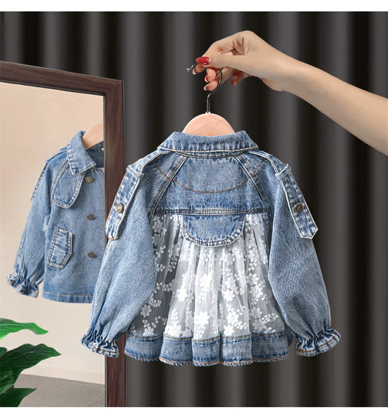 Spring/Autumn Girls\' Denim Jacket Coat New Korean Children\'s Clothing Clothes Infant Girls Baby Tops