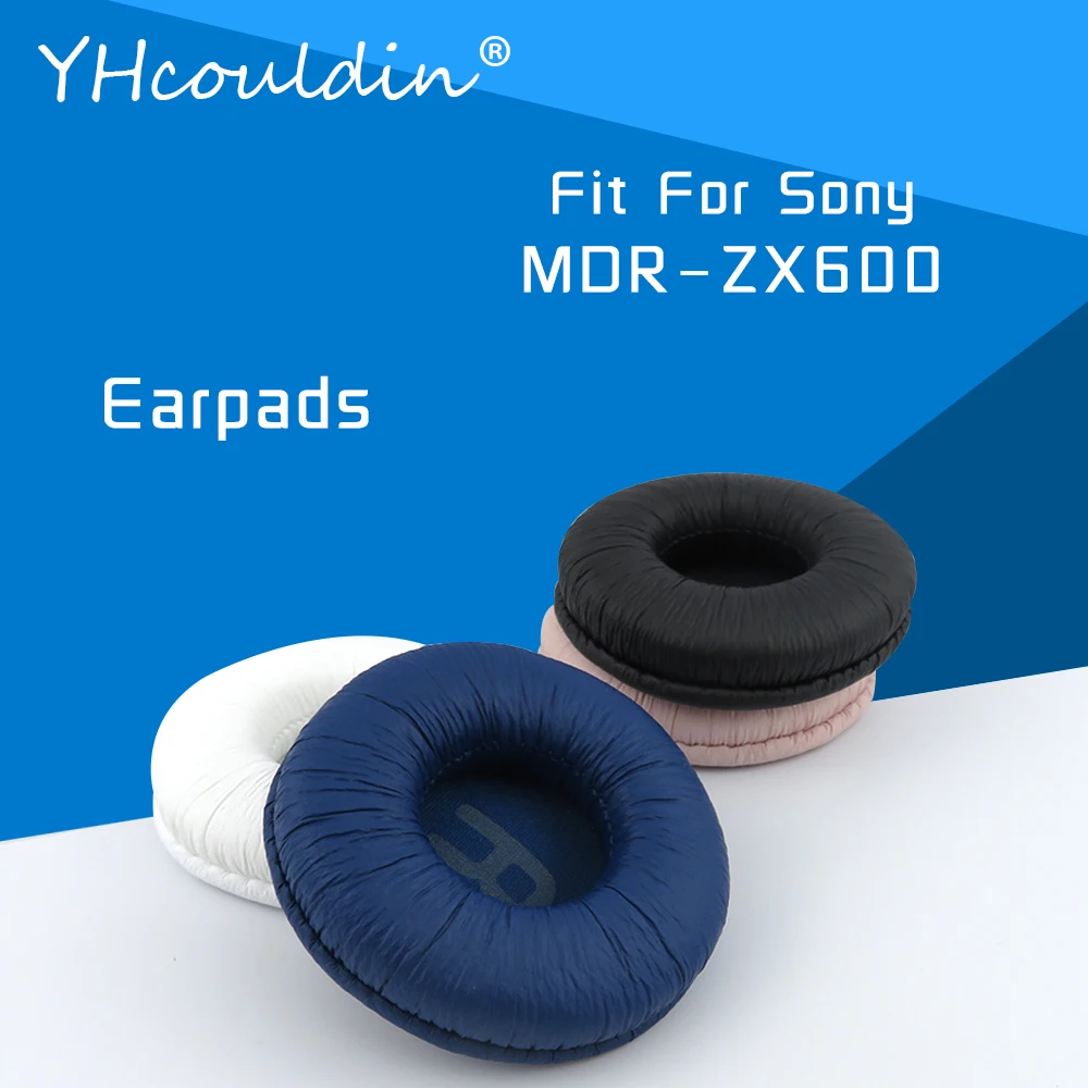 Earpads For Sony MDR-ZX600 MDR ZX600 Headphone Accessaries Replacement Ear Cushions Wrinkled Leather Soft Material